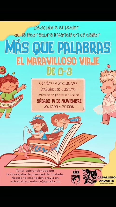 Cartel del taller Más que palabras
